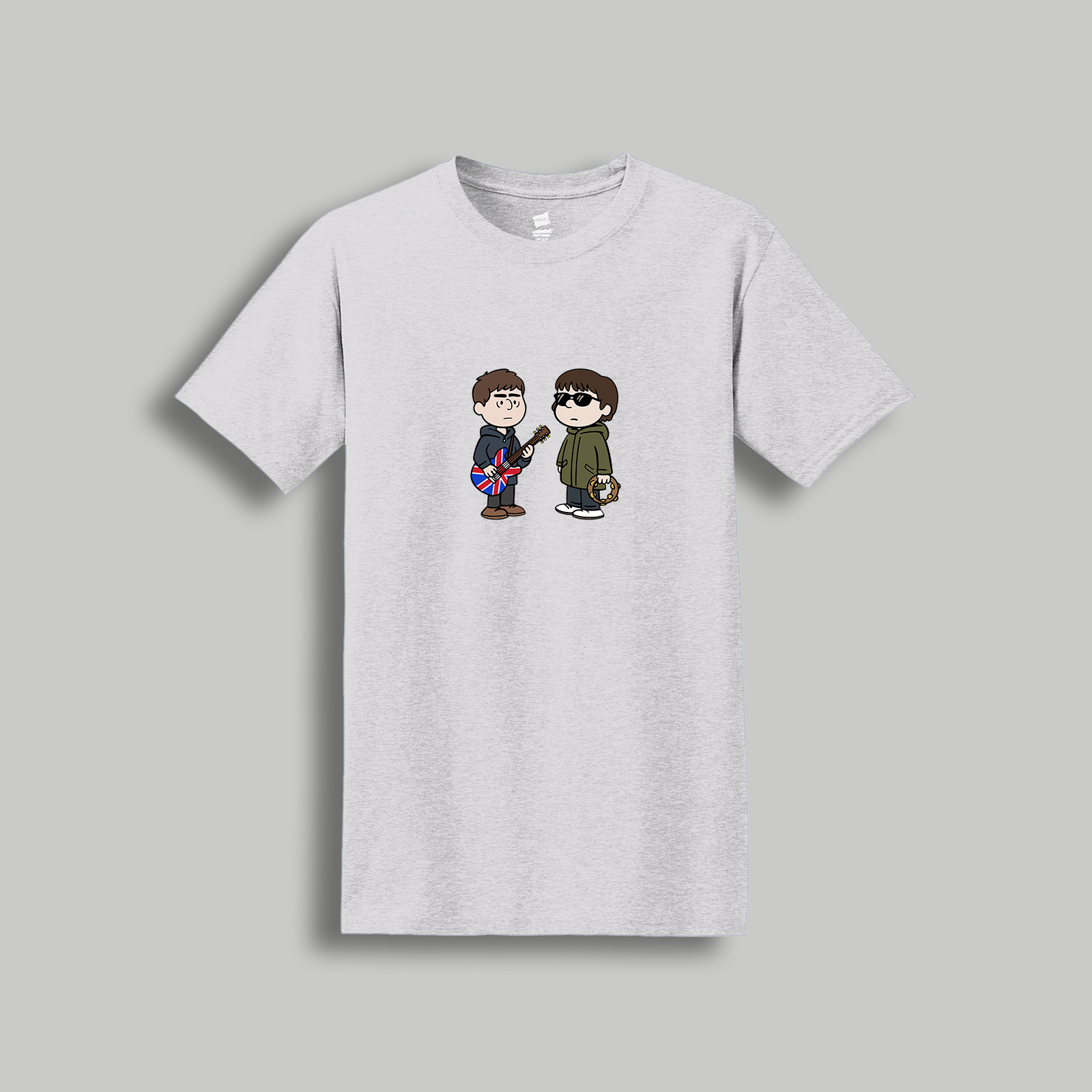 Oasis Brothers Retro Cartoon Tee – Liam and Noel Gallagher Britpop Band Graphic Shirt