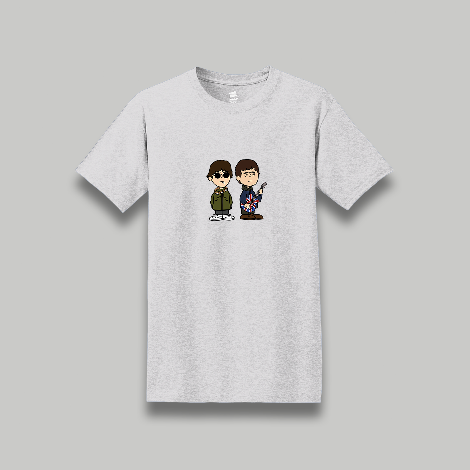Oasis Liam & Noel Gallagher Retro Cartoon Style Graphic T-Shirt | Unisex Music Tee