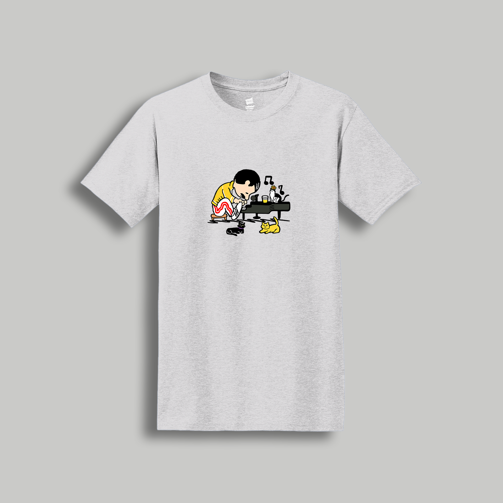 Freddie Mercury Retro Cartoon T-Shirt - Queen Inspired Peanuts Cartoon Tee