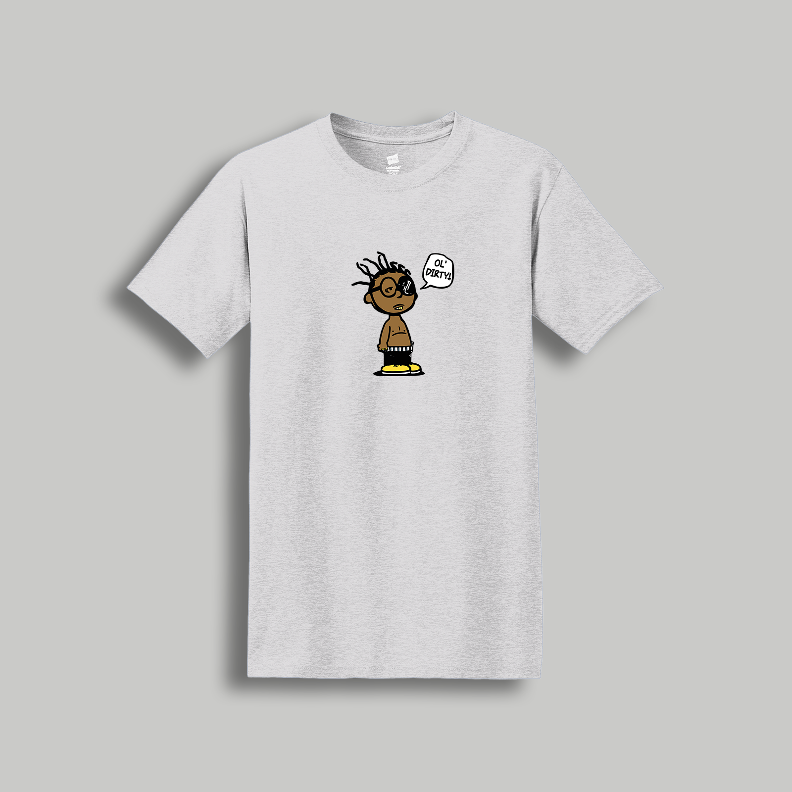 Ol’ Dirty Bastard Peanuts-Style Graphic Tee – Retro Cartoon Hip-Hop Icon Shirt