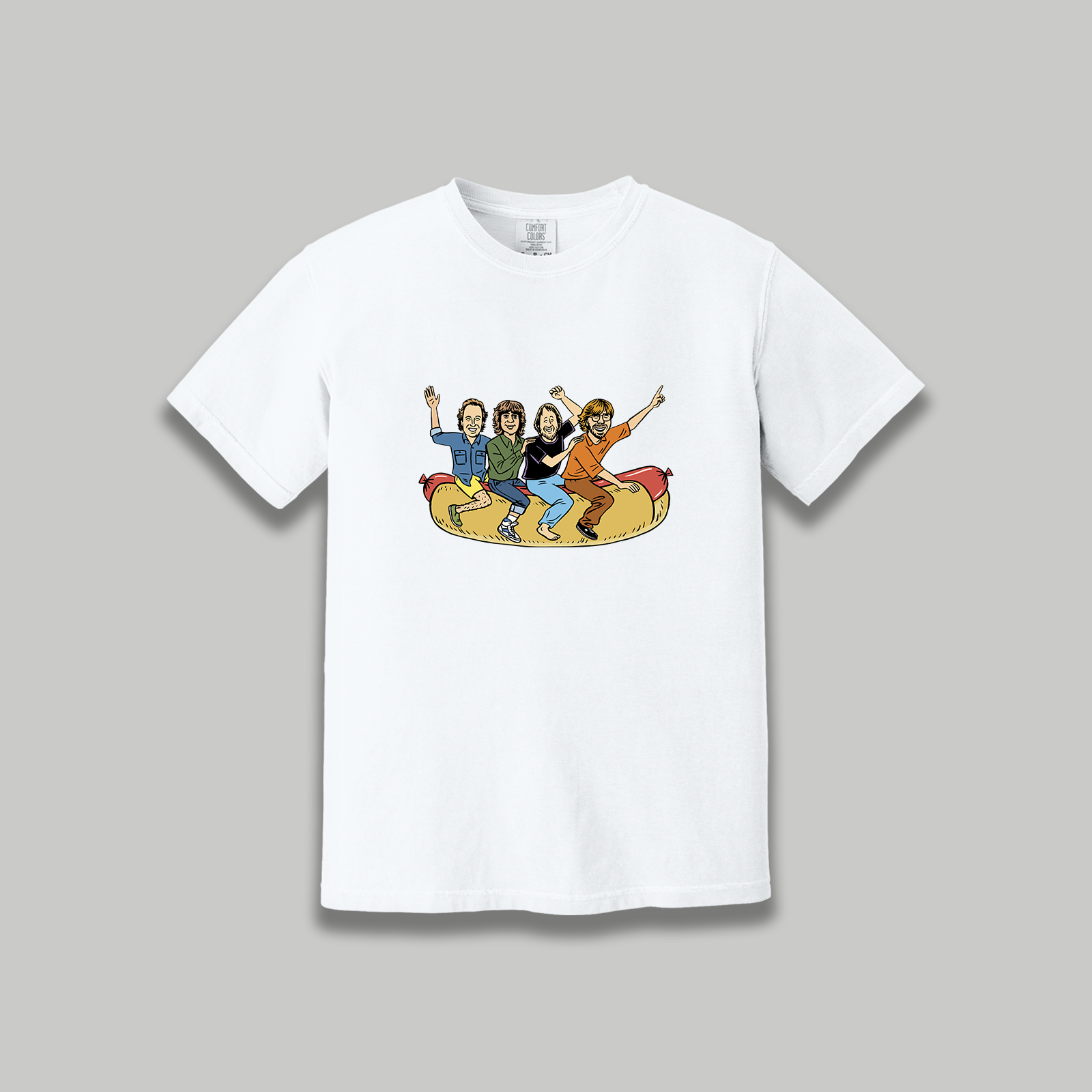 Phish 1994 Flying Hotdog Retro Cartoon Graphic T-Shirt - Phish Inspired Unisex Vintage Rock Band Shirt