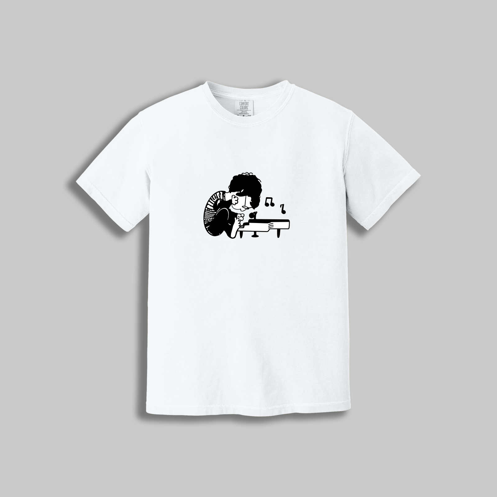 John Lennon Retro Cartoon T-Shirt – Beatles x Peanuts Inspired Piano Tee