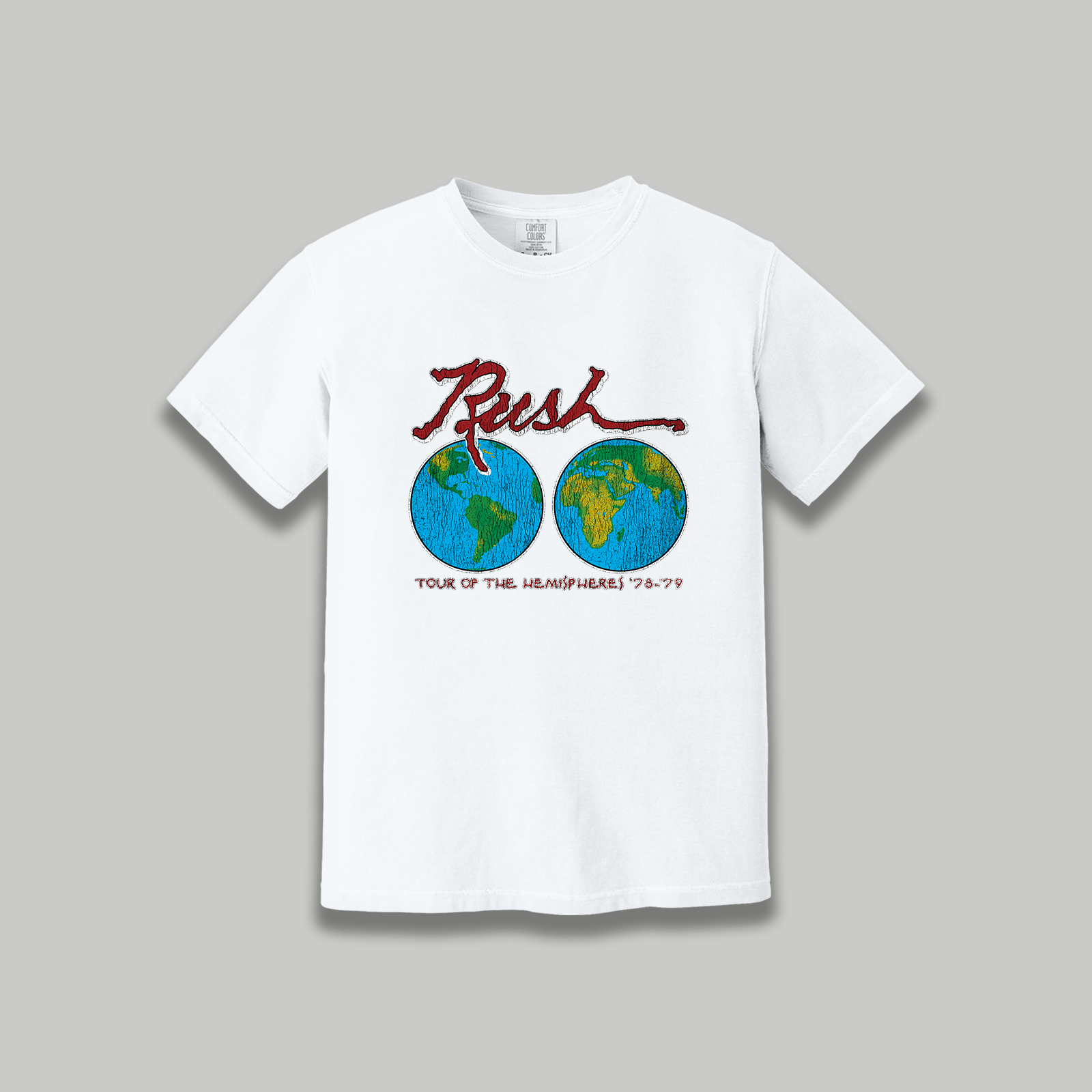 Rush Tour of The Hemispheres Vintage T-Shirt: Rush Restored Graphic 70s Band Tee