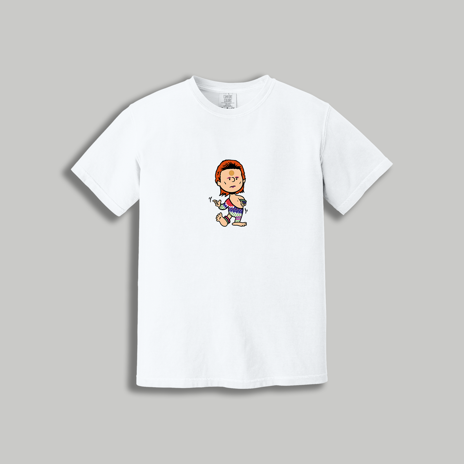 David Bowie Retro Cartoon T-Shirt – Ziggy Stardust x Peanuts Inspired Tee