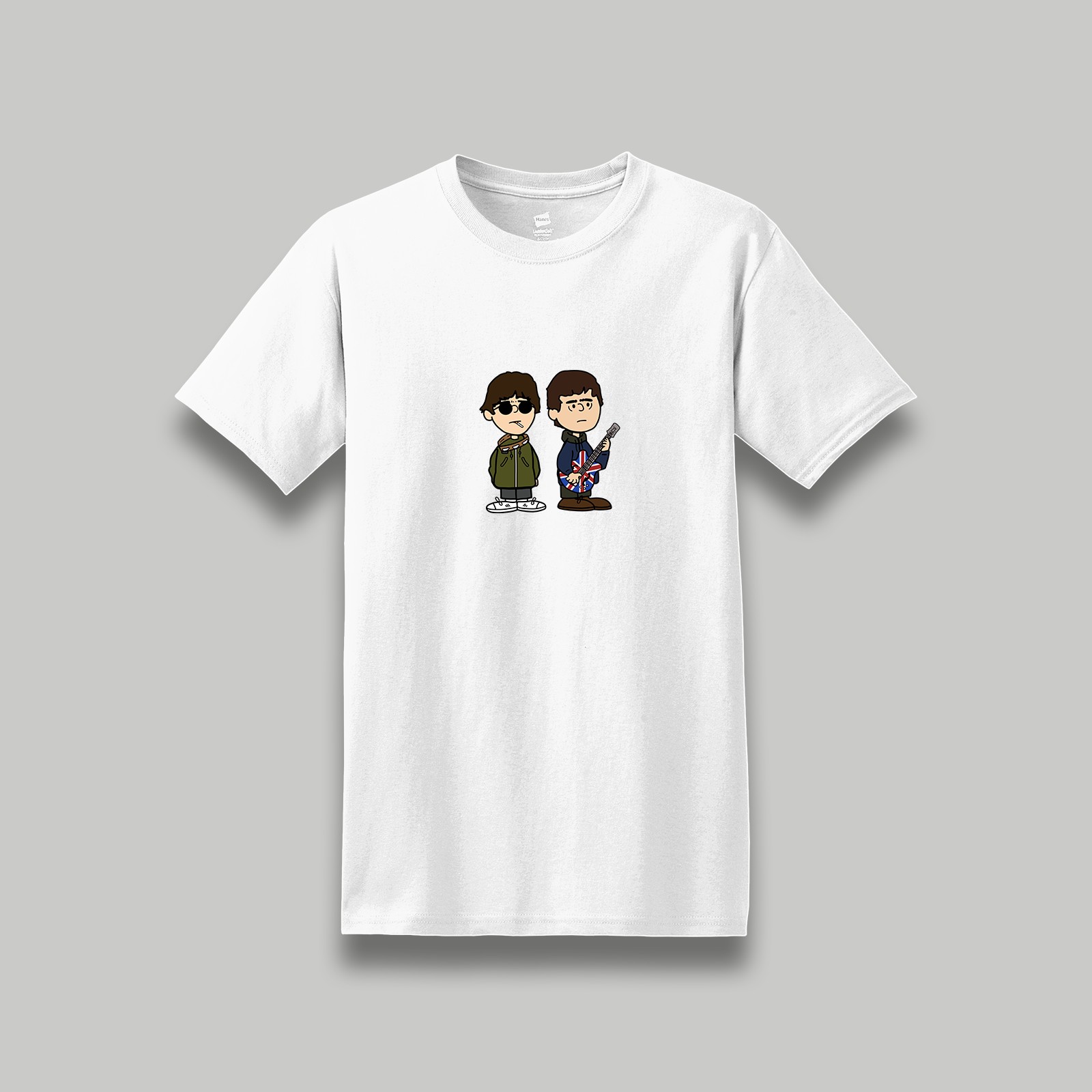 Oasis Liam & Noel Gallagher Retro Cartoon Style Graphic T-Shirt | Unisex Music Tee