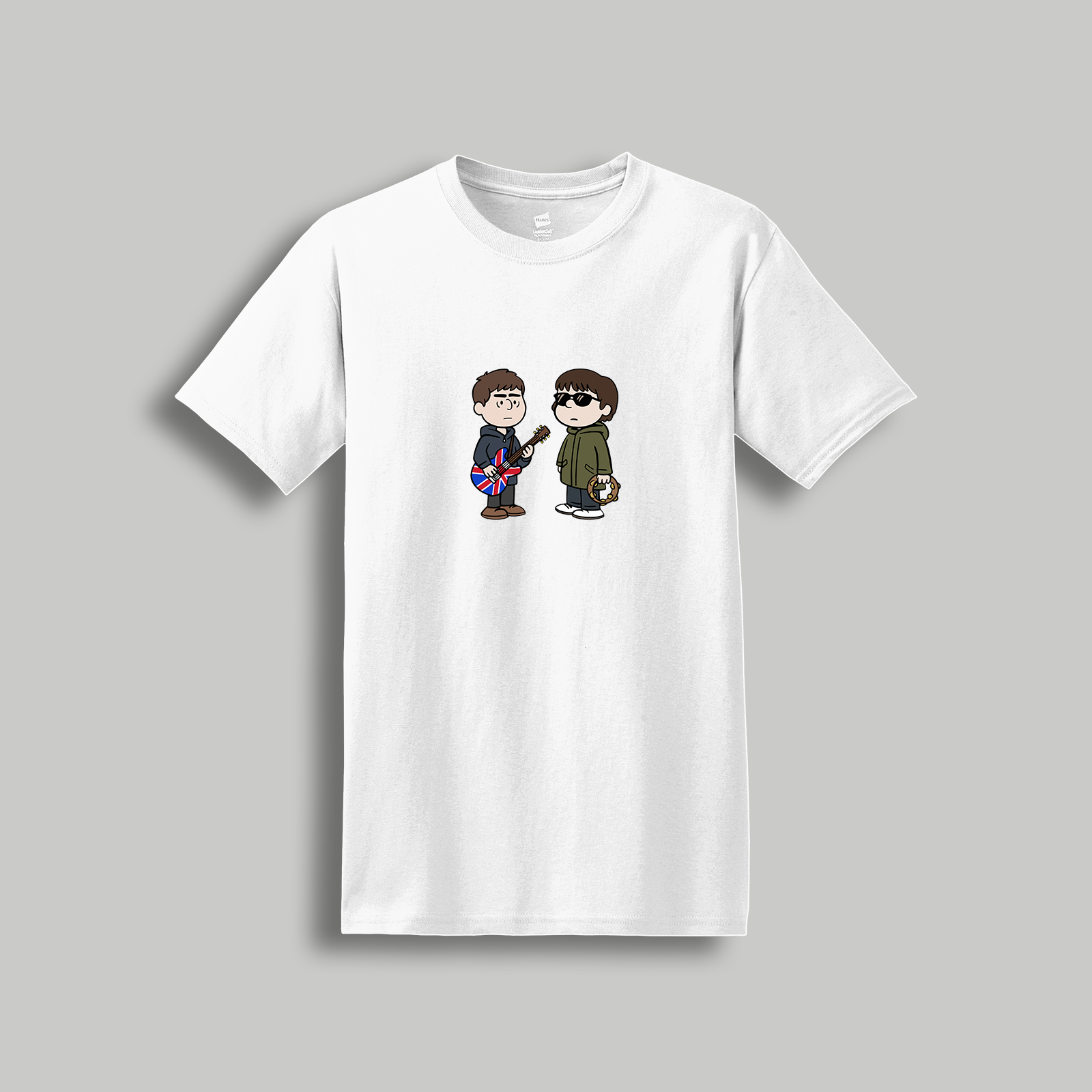 Oasis Brothers Retro Cartoon Tee – Liam and Noel Gallagher Britpop Band Graphic Shirt