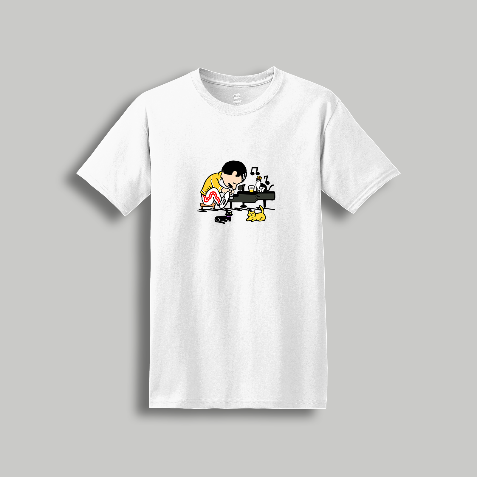 Freddie Mercury Retro Cartoon T-Shirt - Queen Inspired Peanuts Cartoon Tee