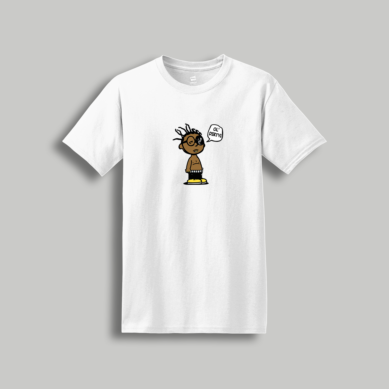 Ol’ Dirty Bastard Peanuts-Style Graphic Tee – Retro Cartoon Hip-Hop Icon Shirt