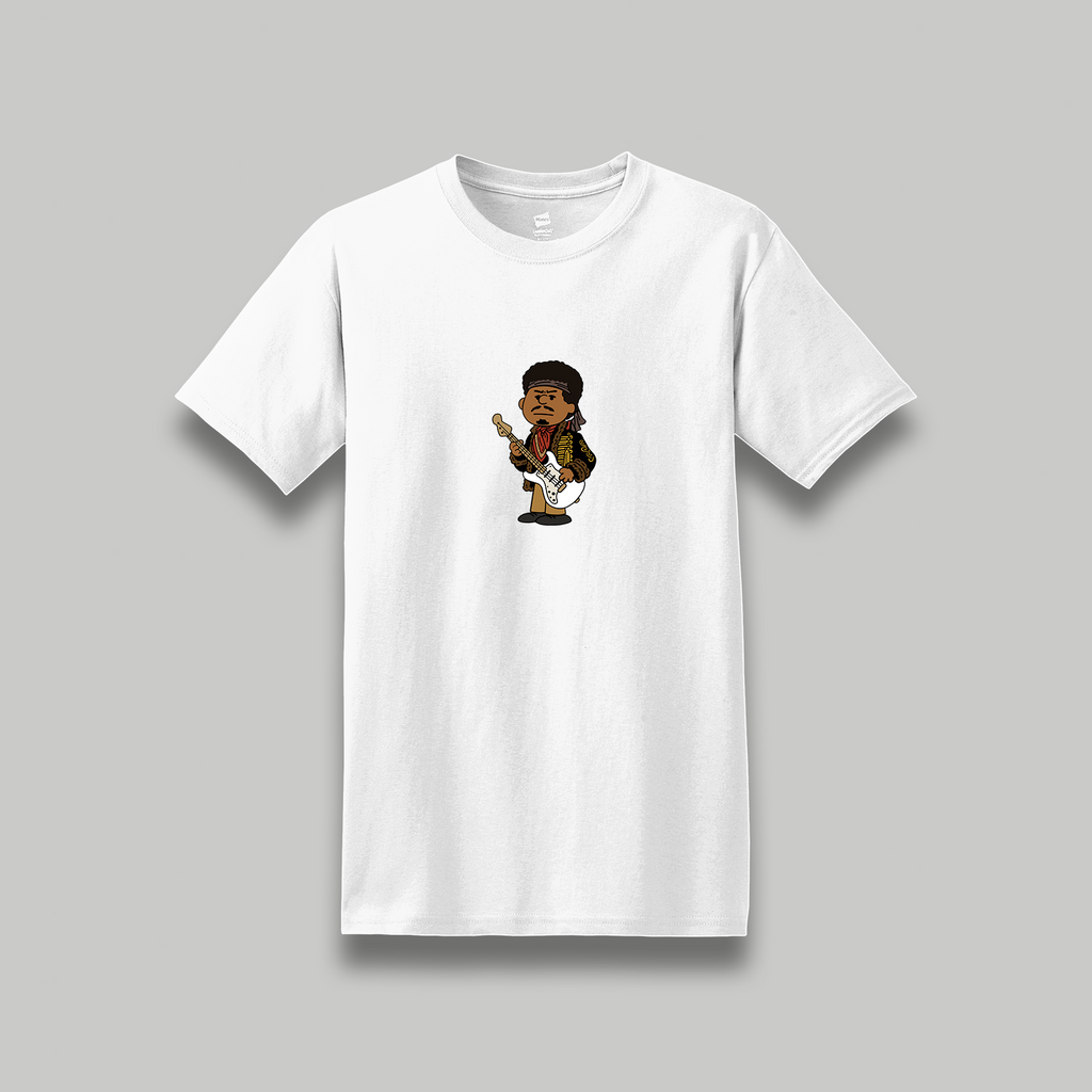 Jimi Hendrix Retro Cartoon T-Shirt: Psychedelic Rock Icon Unisex Vintage Style Tee