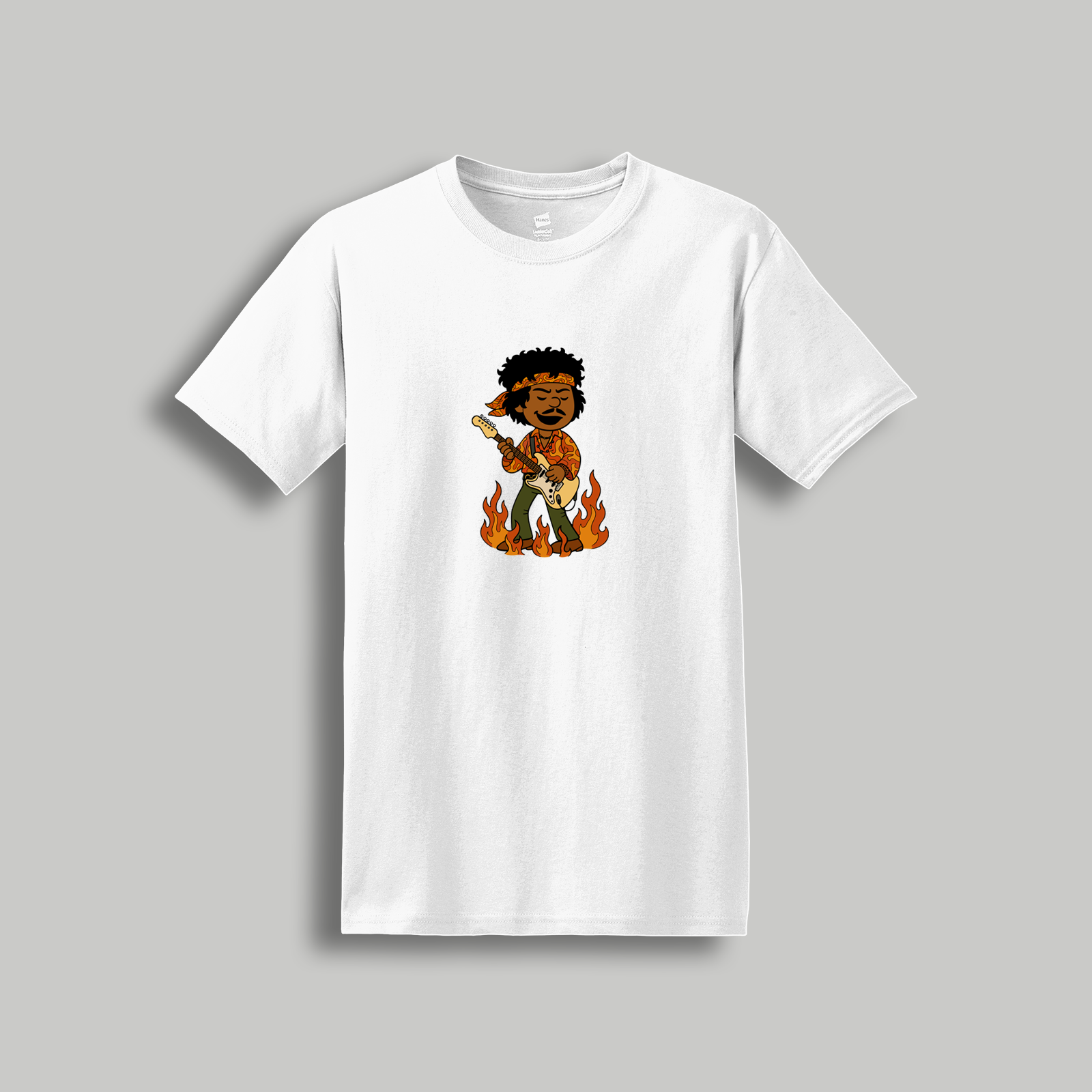 Jimi Hendrix Peanuts-Style Graphic Tee – Retro Cartoon Psychedelic Rock Legend Shirt