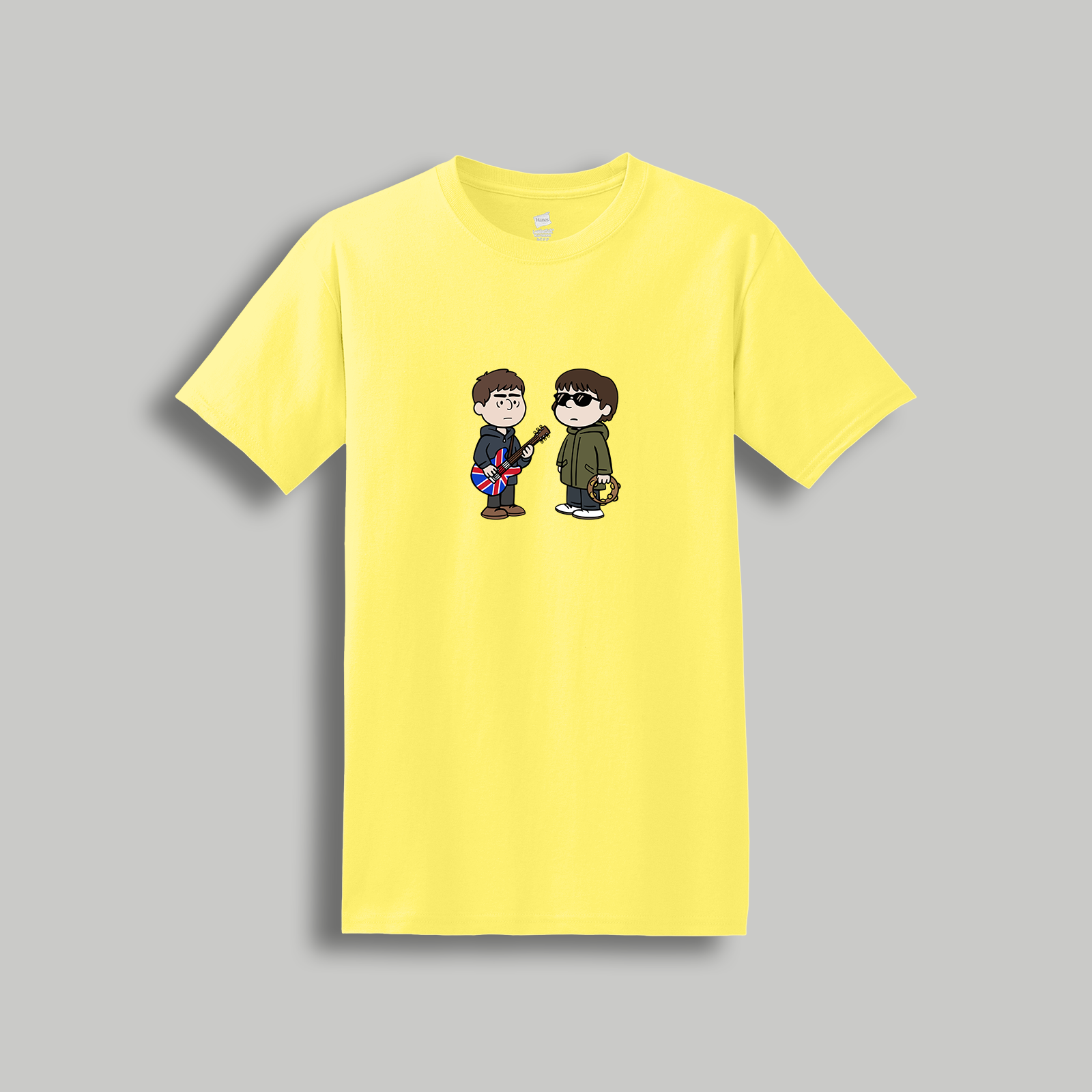 Oasis Brothers Retro Cartoon Tee – Liam and Noel Gallagher Britpop Band Graphic Shirt