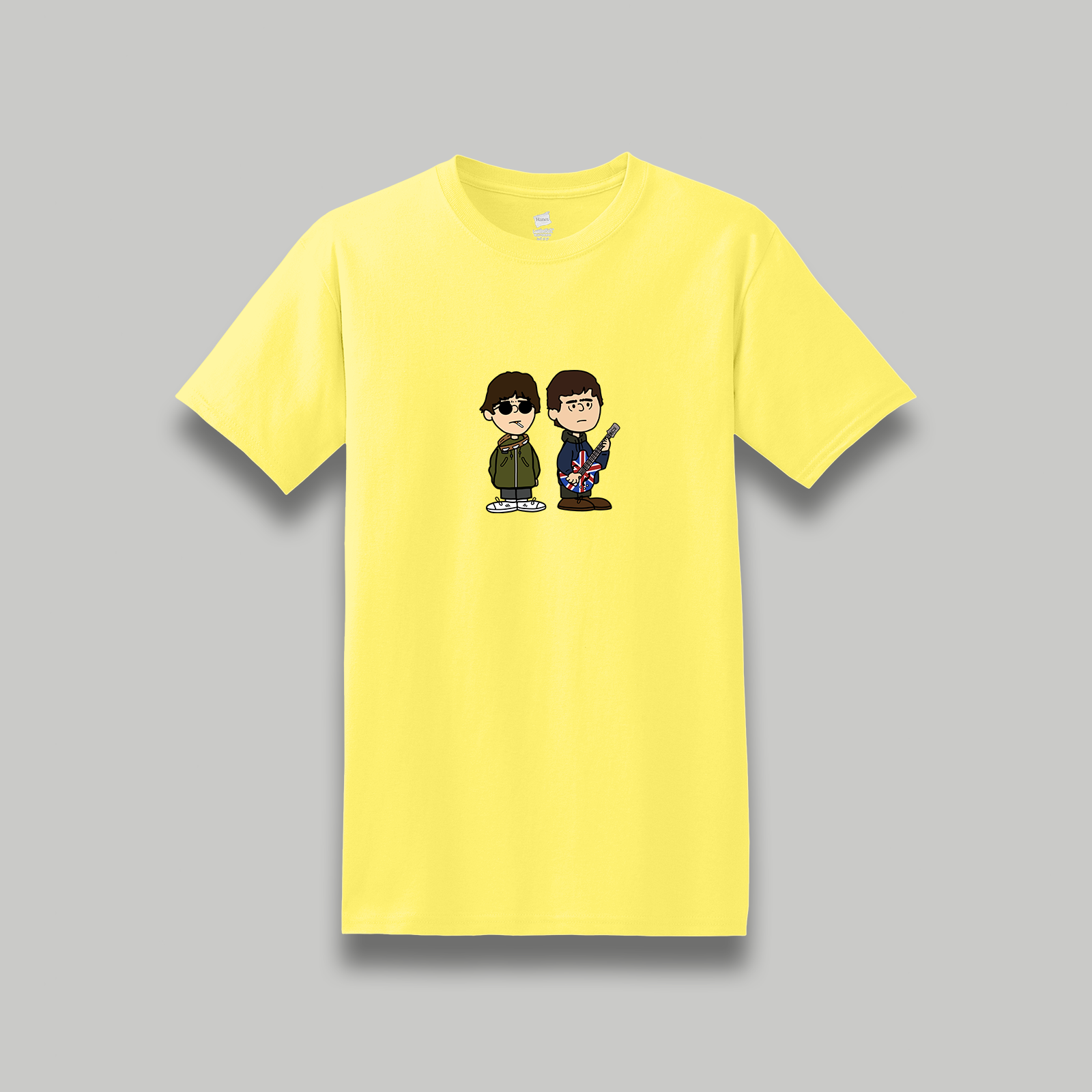 Oasis Liam & Noel Gallagher Retro Cartoon Style Graphic T-Shirt | Unisex Music Tee