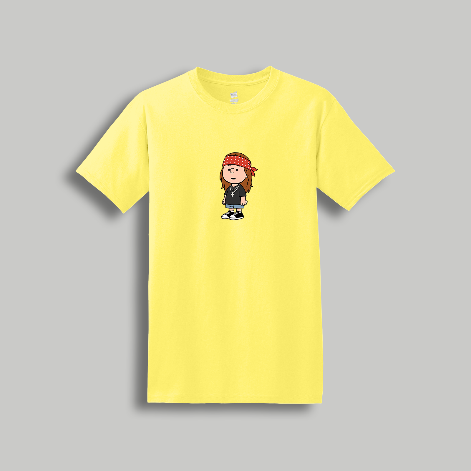 Axl Rose Peanuts-Style Guns N’ Roses Tee – Retro Cartoon Rock Legend Graphic Shirt